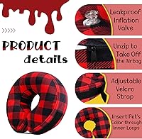 Vista 6 de Collar inflable de Navidad para perro después de la cirugía, collar protector de recuperación para perros y gatos, cono suave para mascotas, collar