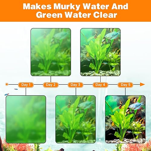 Miniatura 4 de hygger Filtro U-V para acuario para tanque de 10 a 40 galones, filtro sumergible de bomba de 12 W para agua verde y limpieza de algas, filtro