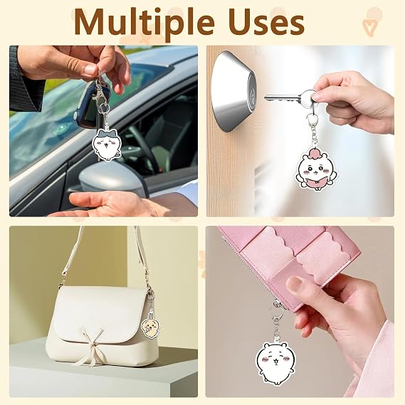 9Pcs Cute KeyChain, Kawaii Chiikawa Keyrings for Women, Keychain Cute for Women Girls Handbags, Backpacks, Purse Decoration, Anime Lovers