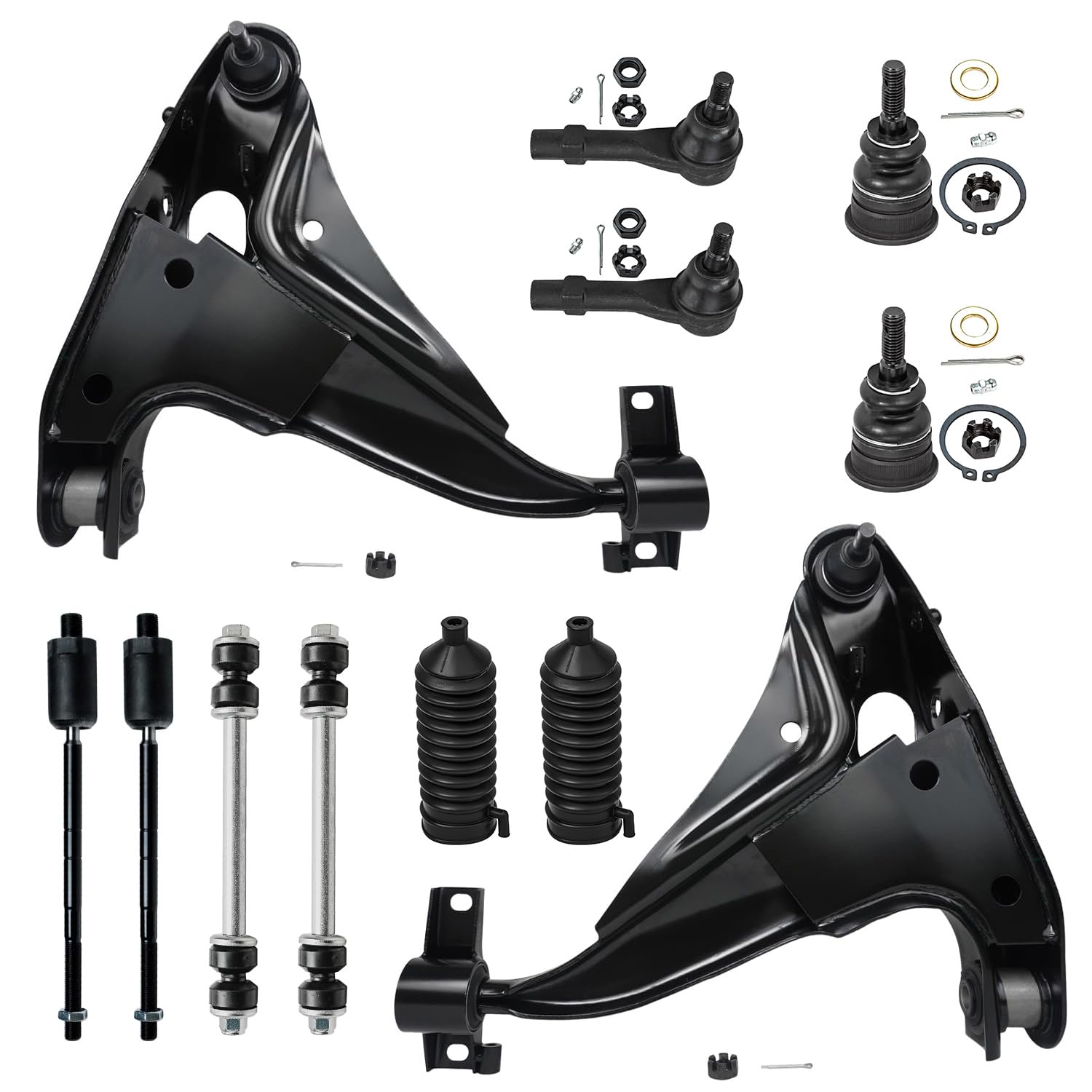 Detroit Axle - 12PC Front Lower Control Arms w/Ball Joints, Sway Bars