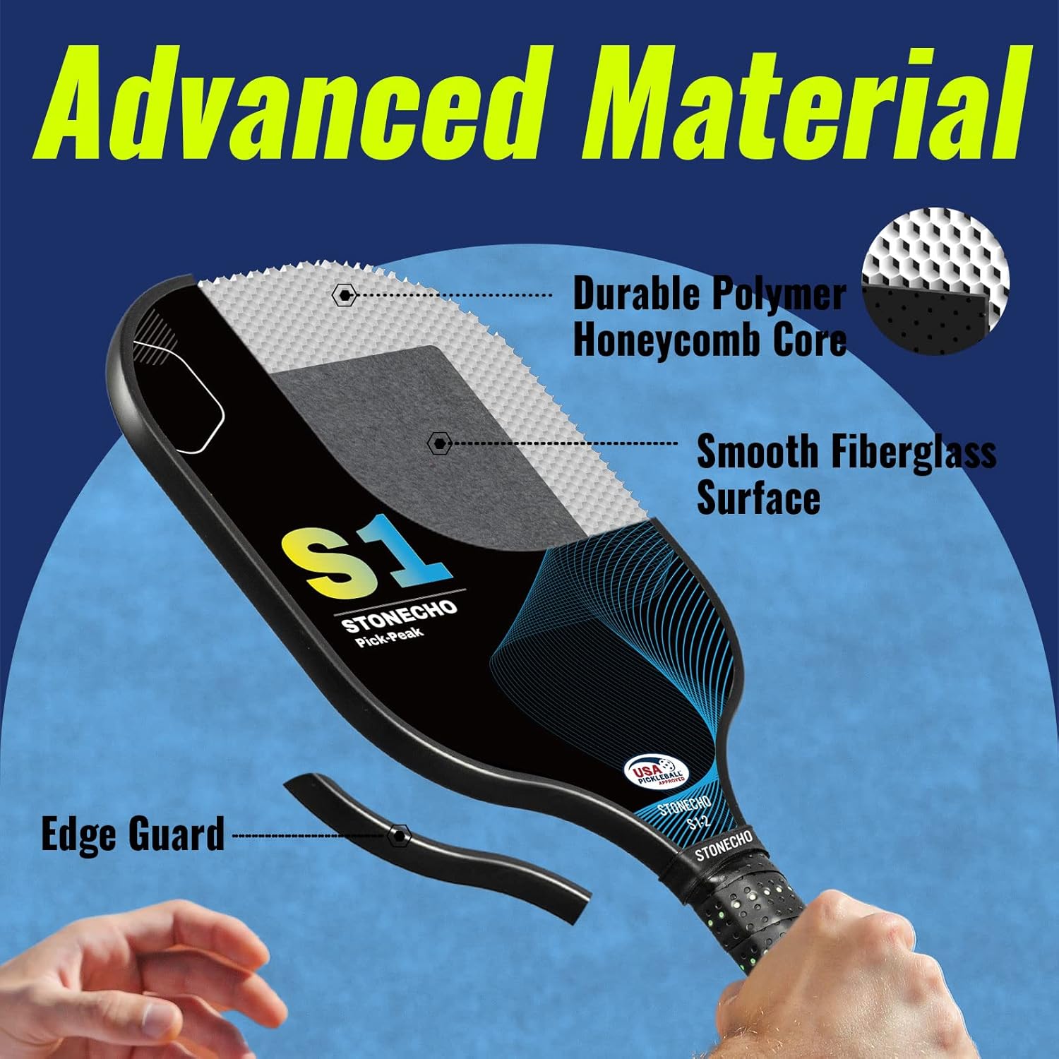 Pickleball Paddles, Pickleball Set, USAPA Approved Best Pickleball Rackets Fiberglass Face, Thicker Polypropylene Honeycomb Core, Lightweight Pickleball Paddles Set of 2 & 4 Indoor Outdoor balls & Bag : Sports & Outdoors