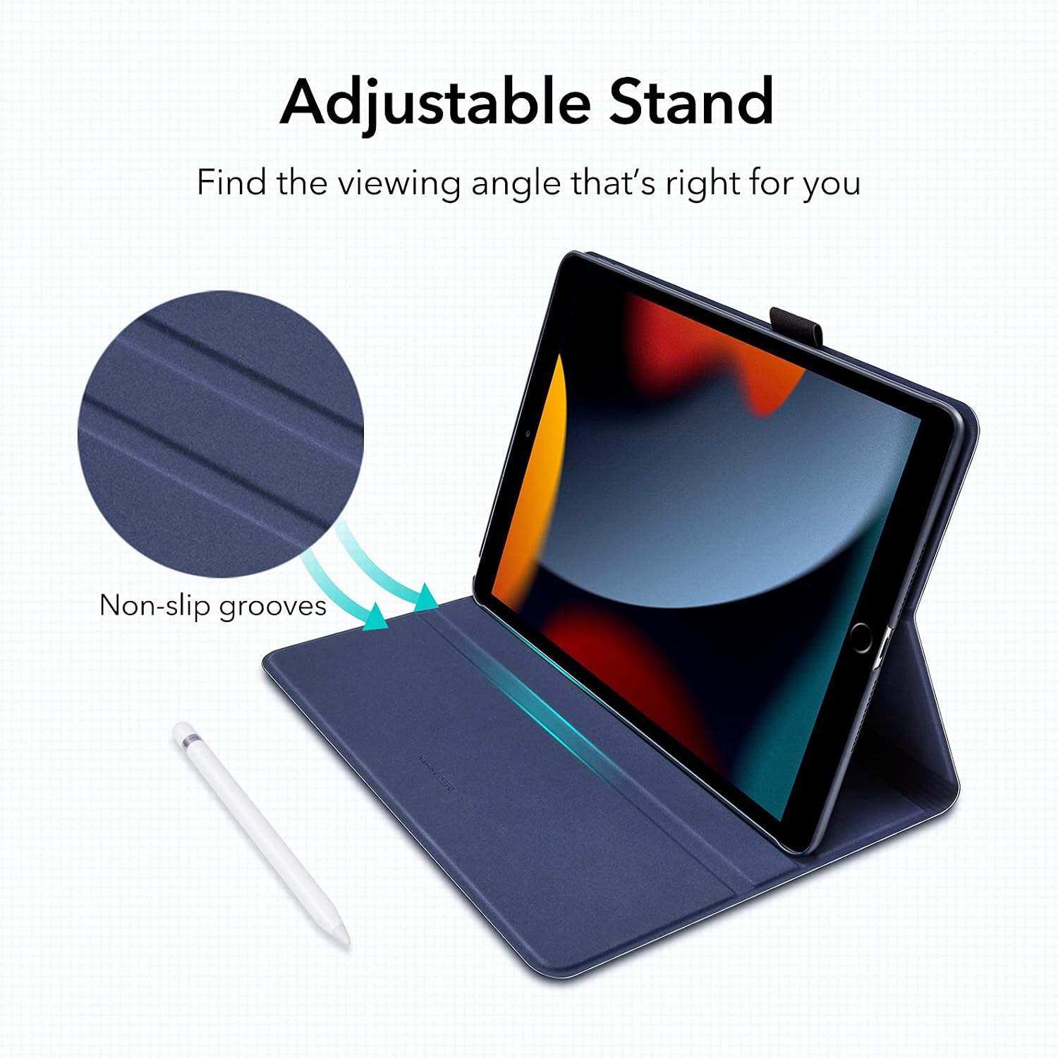 ESR Case Compatible with iPad 9th Generation 2021, 8th Generation 2020, 7th Generation 2019, Folio Case with Book Cover Design, Auto Sleep and Wake, Pencil Holder, Dual-Angle Viewing Stand,Knight