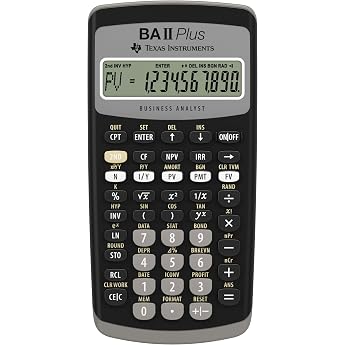 Texas Instruments BA II Plus Calculator (Pocket, Finance, Black, Buttons, Battery)