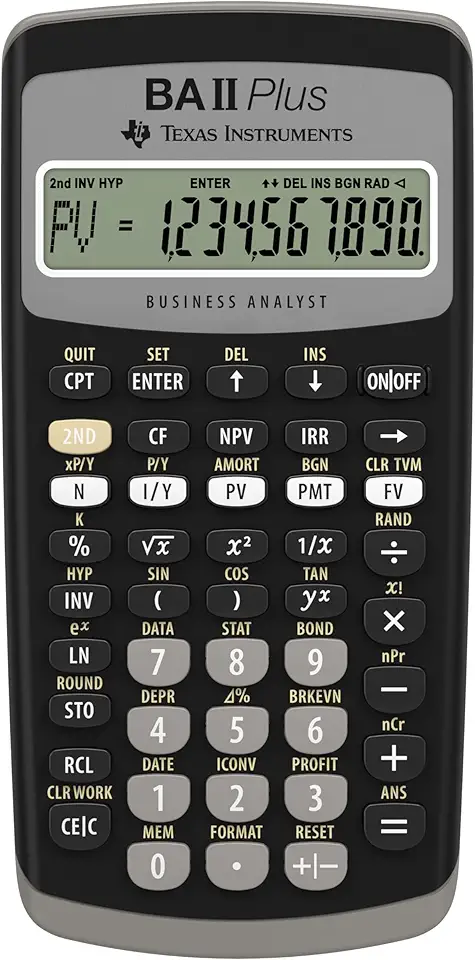 Texas Instruments BA II Plus Financial Calculator, Black