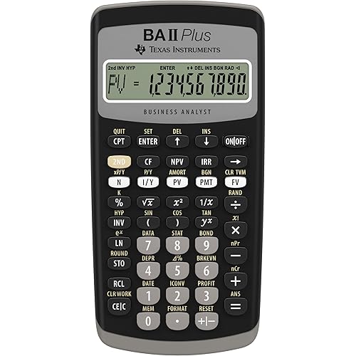 Texas Instruments BA II Plus Financial Calculator, Black Medium