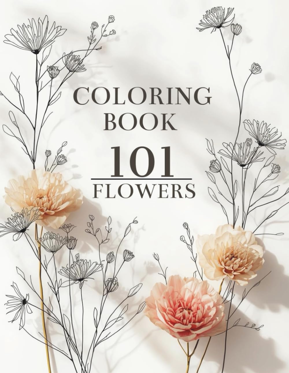 Minimalist Floral Tracing & Coloring Book for Adults: Gentle Botanical Outlines to Trace, Ink, and Color | Mindful Art for Relaxation & Creativity