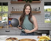 Vista 8 de Máquina eléctrica de crepas de 8 pulgadas, sartén antiadherente con mango largo, control automático de temperatura, calentamiento rápido de 800 W