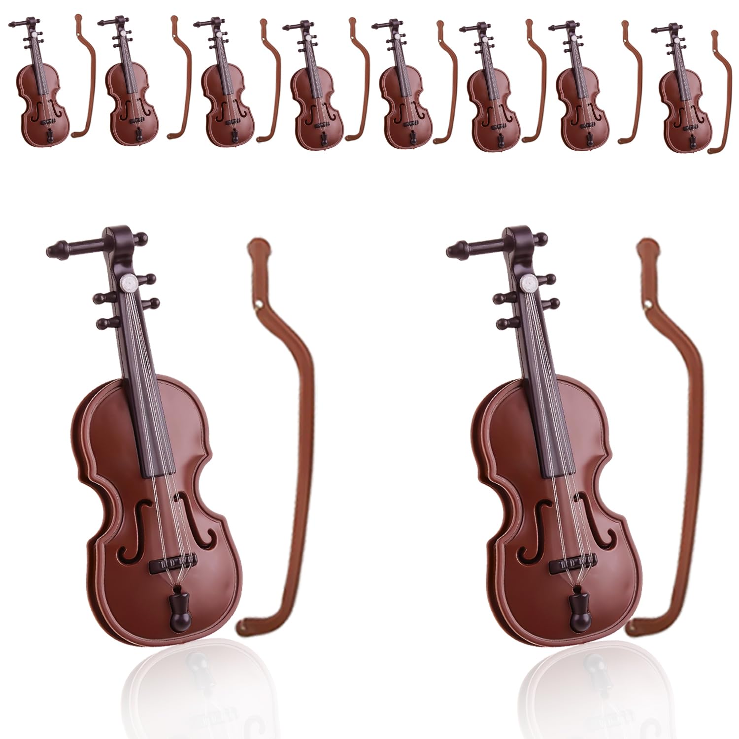 10 Sets Miniature Violin, Mini Violin Model, Mini Violin, Miniature Violin Accessory, Simulation Violin Decorative Ornaments