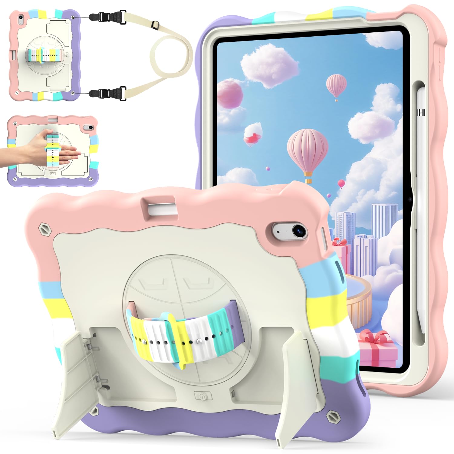 ZoneFoker for iPad A16 11th Generation 2025 / 10th Gen Case 2022, for 11 Inch / 10.9 Inch iPad Case Heavy Duty Cover Shockproof with Pencil Holder [