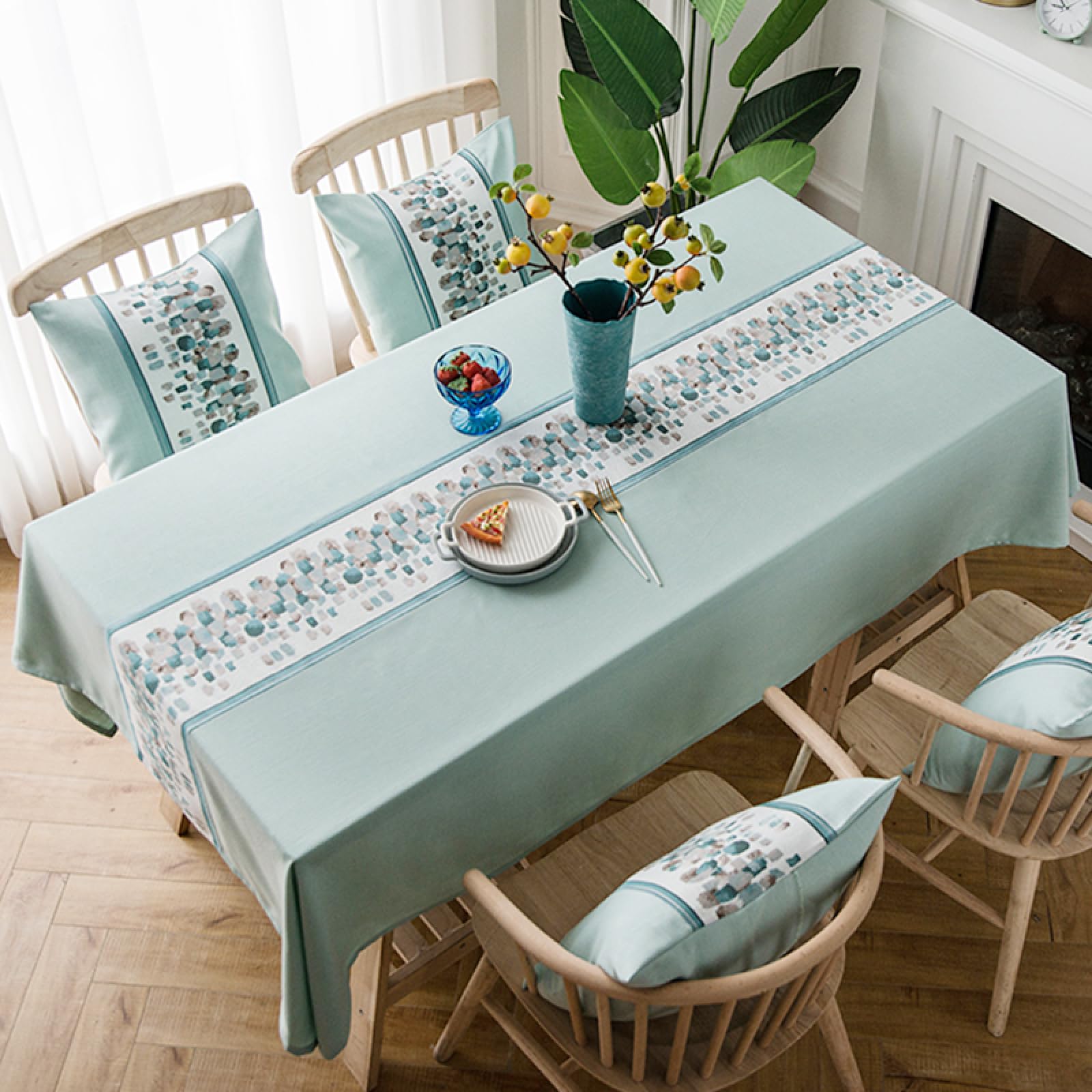 Wachstuchtischdecke Wachstischdecke Breathable Wachstuch Tischdecke Abwaschbar Tischdecke Abwischbar Green 135 × 180cm