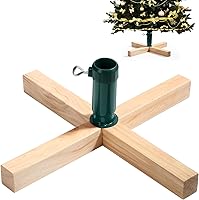 Vista 1 de Soaoo Soporte de madera para árbol de Navidad de 15.7 pulgadas de repuesto, base estable para árbol de Navidad, base para árbol de Navidad