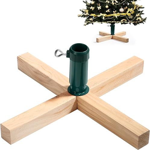 Soaoo Soporte de madera para árbol de Navidad de 15.7 pulgadas de repuesto, base estable para árbol de Navidad, base para árbol de Navidad