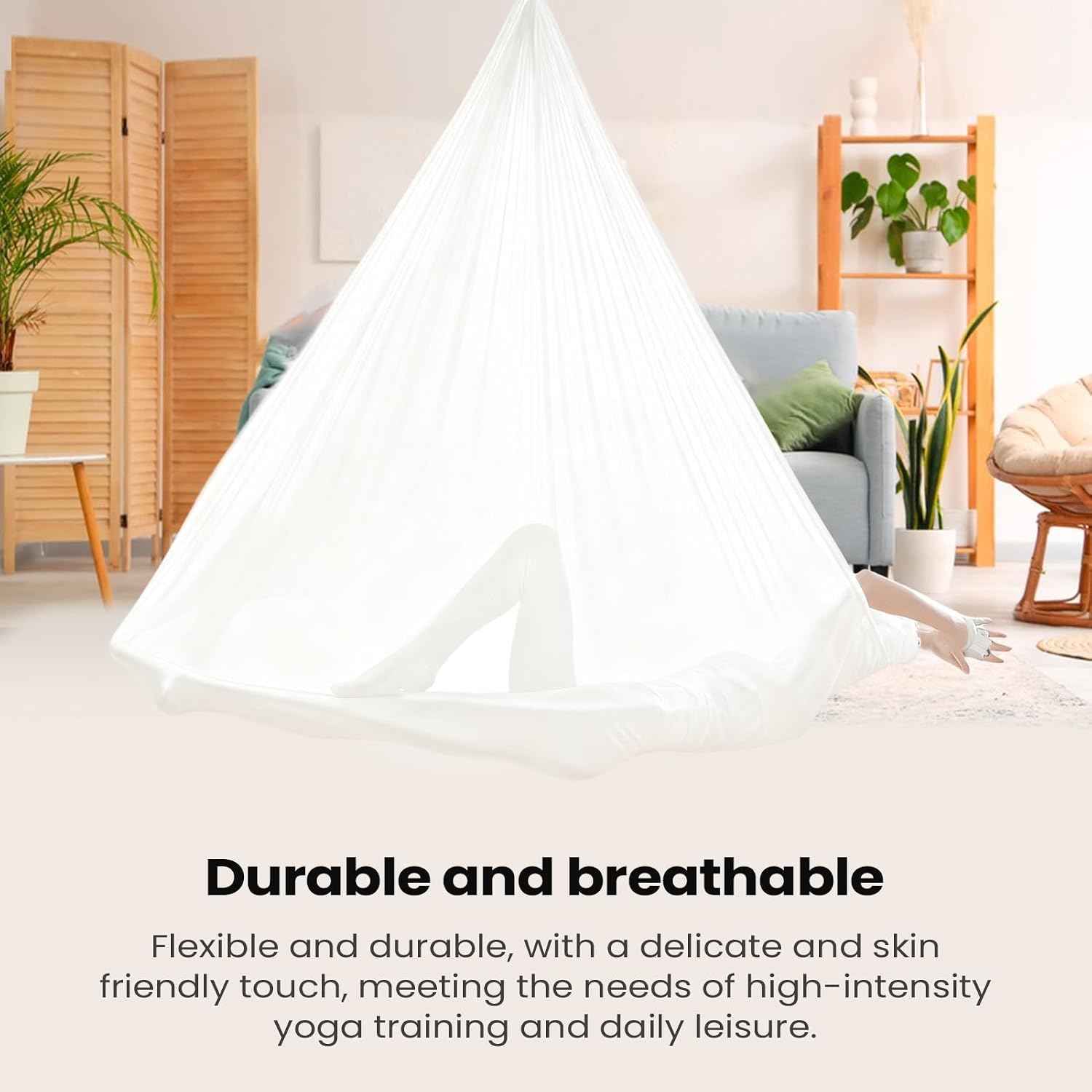 Aerial Yoga Swing Portable Professional with Accessories | Home Aerial Yoga Hammock Kit for Adults Men Women Beginner Home Gym Outdoor Indoor Living Room Yard Fitness