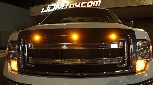 Miniatura 7 de iJDMTOY Juego de 3 piezas de iluminación LED de montaje de malla frontal amarillo ámbar de reacondicionamiento personalizado compatible con camiones