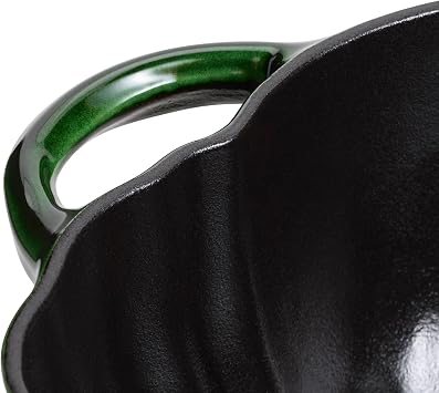 STAUB Cast Iron 3.5-qt Pumpkin Cocotte with Stainless Steel Knob - Basil