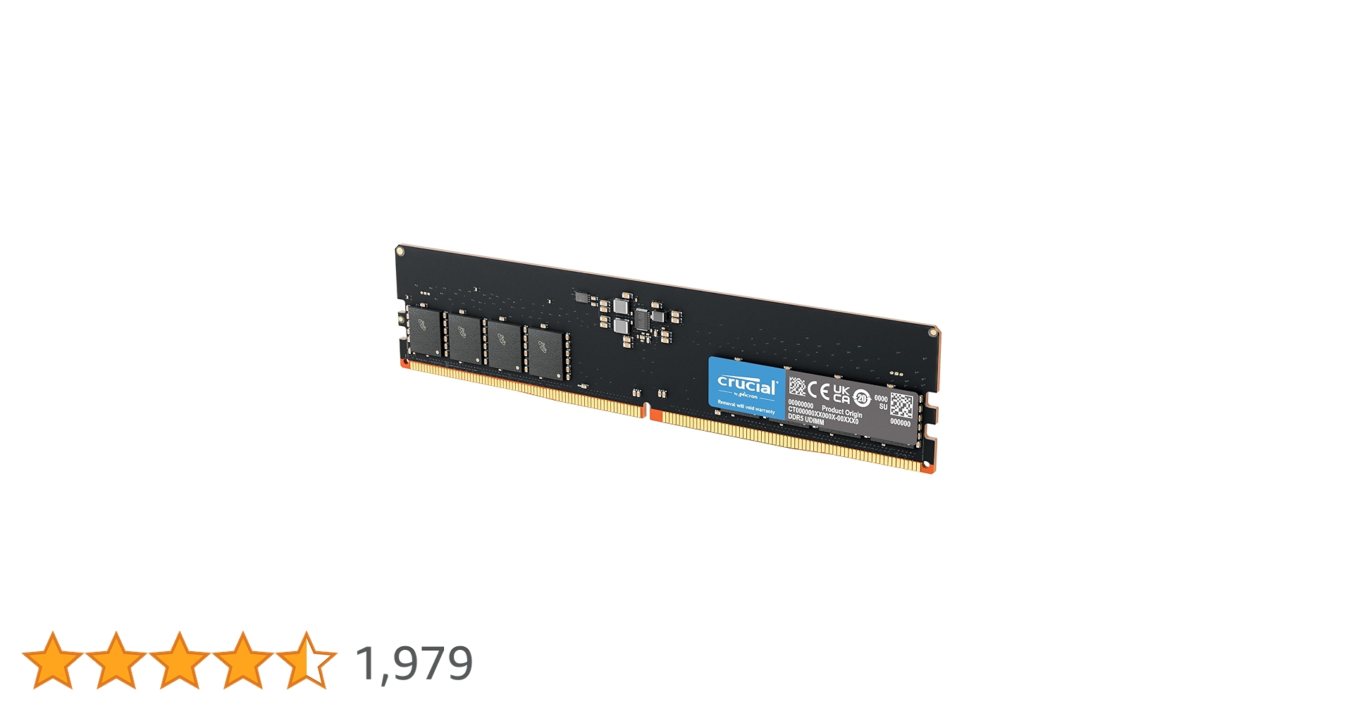 Crucial RAM 16GB DDR5 4800MHz CL40 Desktop Memory