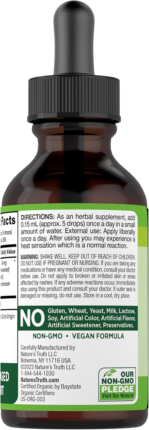 Nature's Truth Organic Oil of Oregano Liquid Drops | 2 fl oz | Mediterranean and Wild Oregano Supplement | Non-GMO & Gluten Free - Image 6
