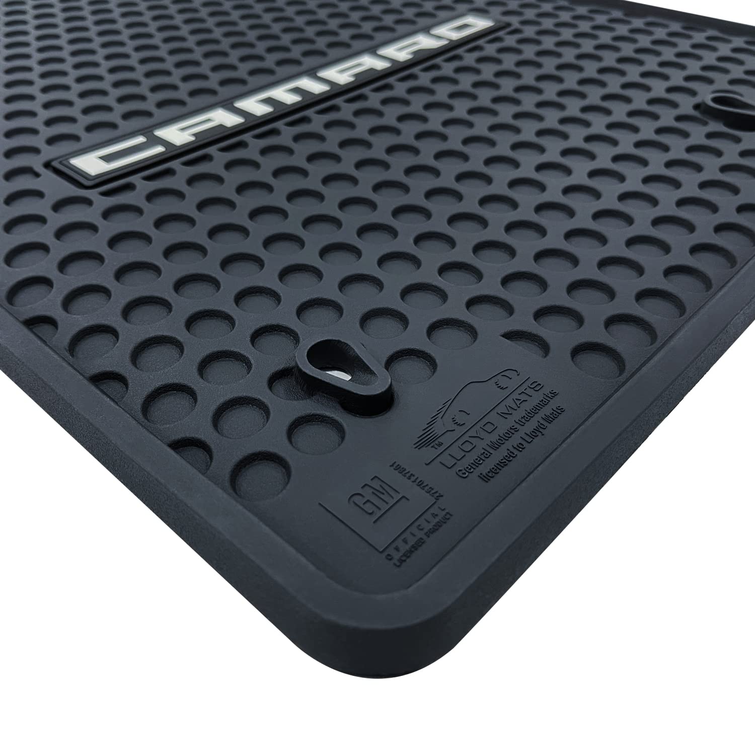 Lloyd Mats Custom-Fit All-Weather Rubber Floor Mats for Chevy Camaro 2010-2015 4PC - Camaro Word Black