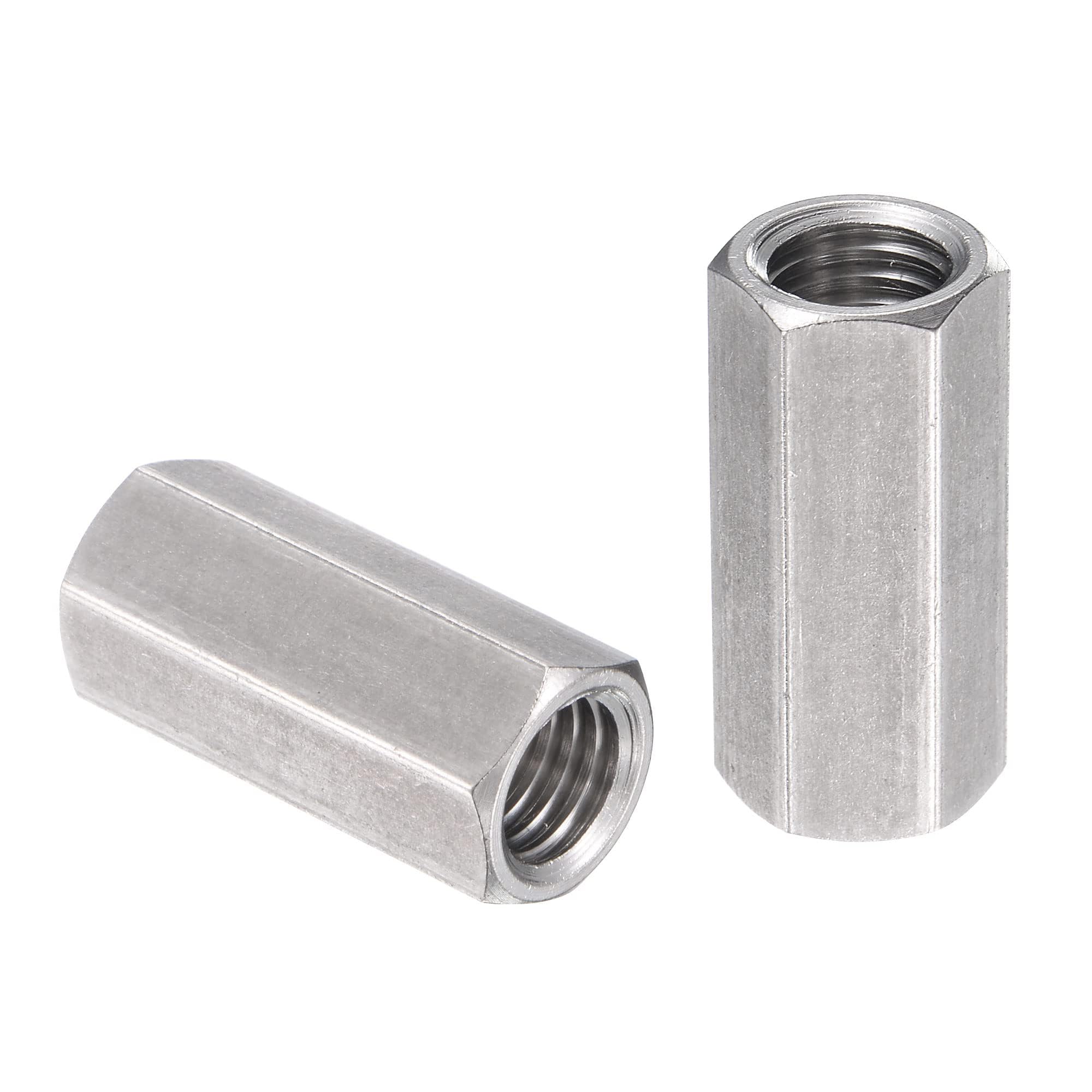 TA-VIGOR M10 x 30mm Hex Coupling Nuts, 304 Stainless Steel Threaded Rod Connector for Home Machine Industrial 5 Pcs
