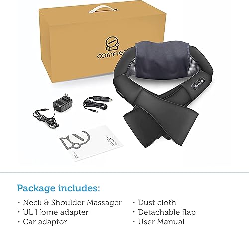 Miniatura 10 de COMFIER Shiatsu - Masajeador de cuello y hombros, regalos para mamá papá, almohada de masaje profundo con calor, masajeador de espalda, masaje de