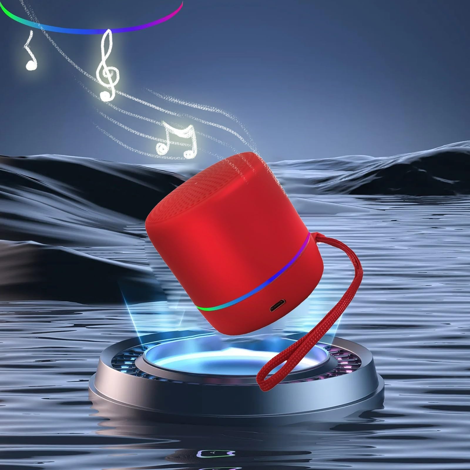 Generic Bluetooth Speaker Red20 Classic Modern IPX3 Water-resistant 3W 33FT Bluetooth 5 2 LED Light Show Outdoor Indoor
