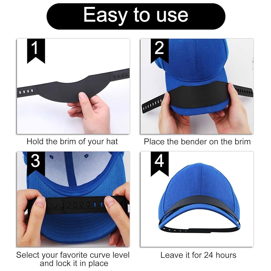 Hat Brim Bender, Perfect Hat Curve Band Hat Brim Shaper For Fitted Hats Easy Hats Shape Keeper Hat Curver Tool With 9 Curve Options For Baseball Caps, Easy To Shape (Smile Style