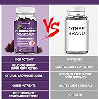Vista 5 de Mulittea Gomitas de condroitina de glucosamina, suplemento de apoyo articular extra fuerte con MSM y saúco para articulaciones naturales, apoyo
