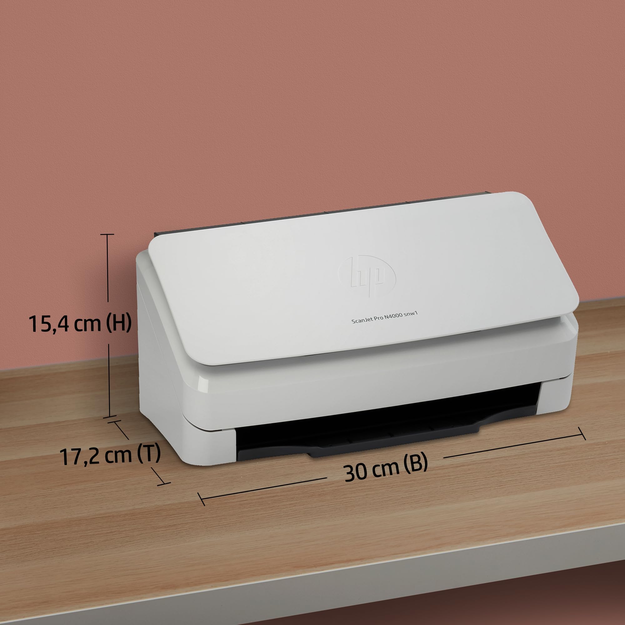 HP ScanJet Pro N4000 snw1, Scanner, Einzelblattzufuhr, 50-Blatt ADF, Ethernet, USB 3.0, Wi-Fi, bis zu 4.000 Seiten täglich, Kurzbefehle, Farbiger Touchscreen