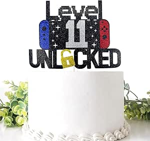 "Level 10th Unlocked" Cake Topper - Video Game Theme Birthday Decor For Boys, 10th Birthday Party Supplies - View #13
