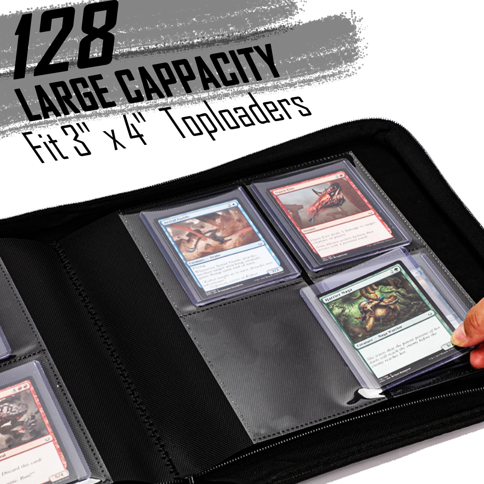 Toploader Binder, 4-Pocket Holds 128 Cards in 3