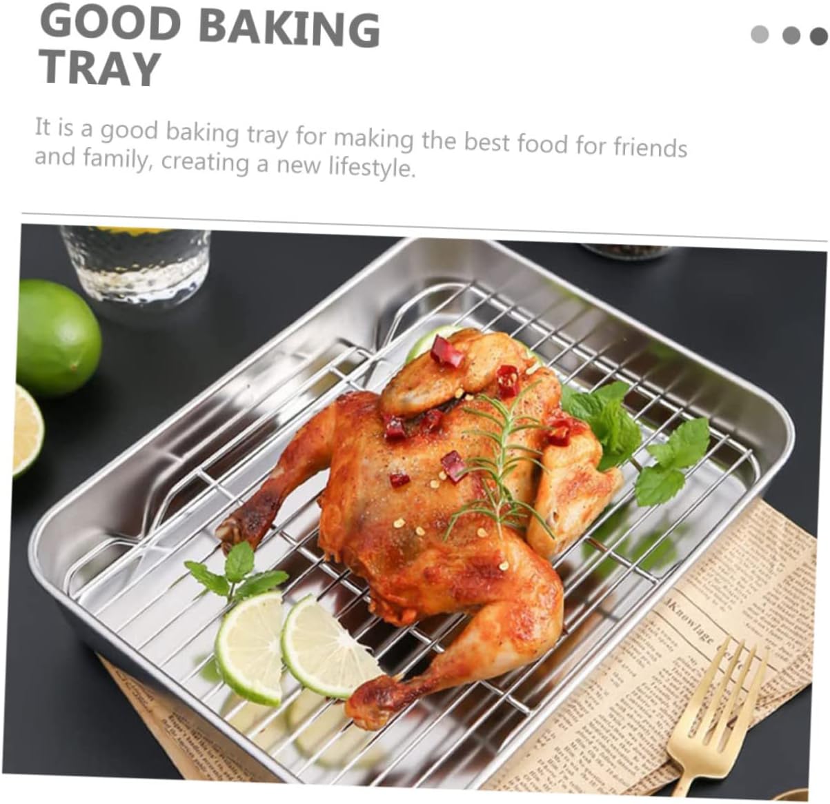 MAGICLULU 1set Baking Rack Multi-function Baking Tray Wire Cooling Rack for Camping Easy to Clean for Cookies Desserts