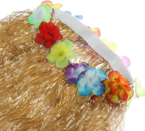 Miniatura 10 de Falda hawaiana de hierba Luau Hula con flores grandes para decoración de fiesta de baile