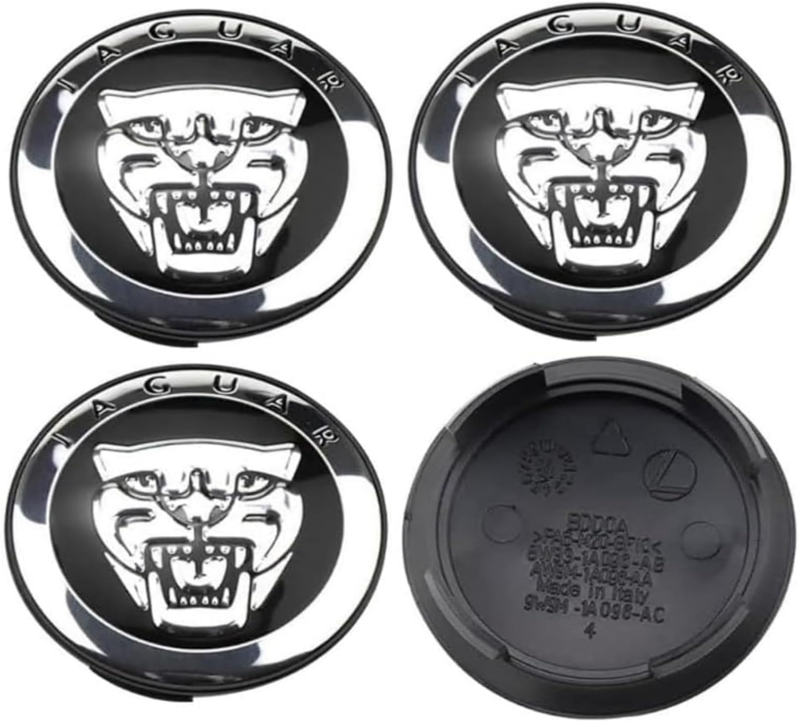 Cat Center Wheel Hub Caps fit for S-Type X-Type XJR XF XJ XK 59MM (black, Pack of 4)