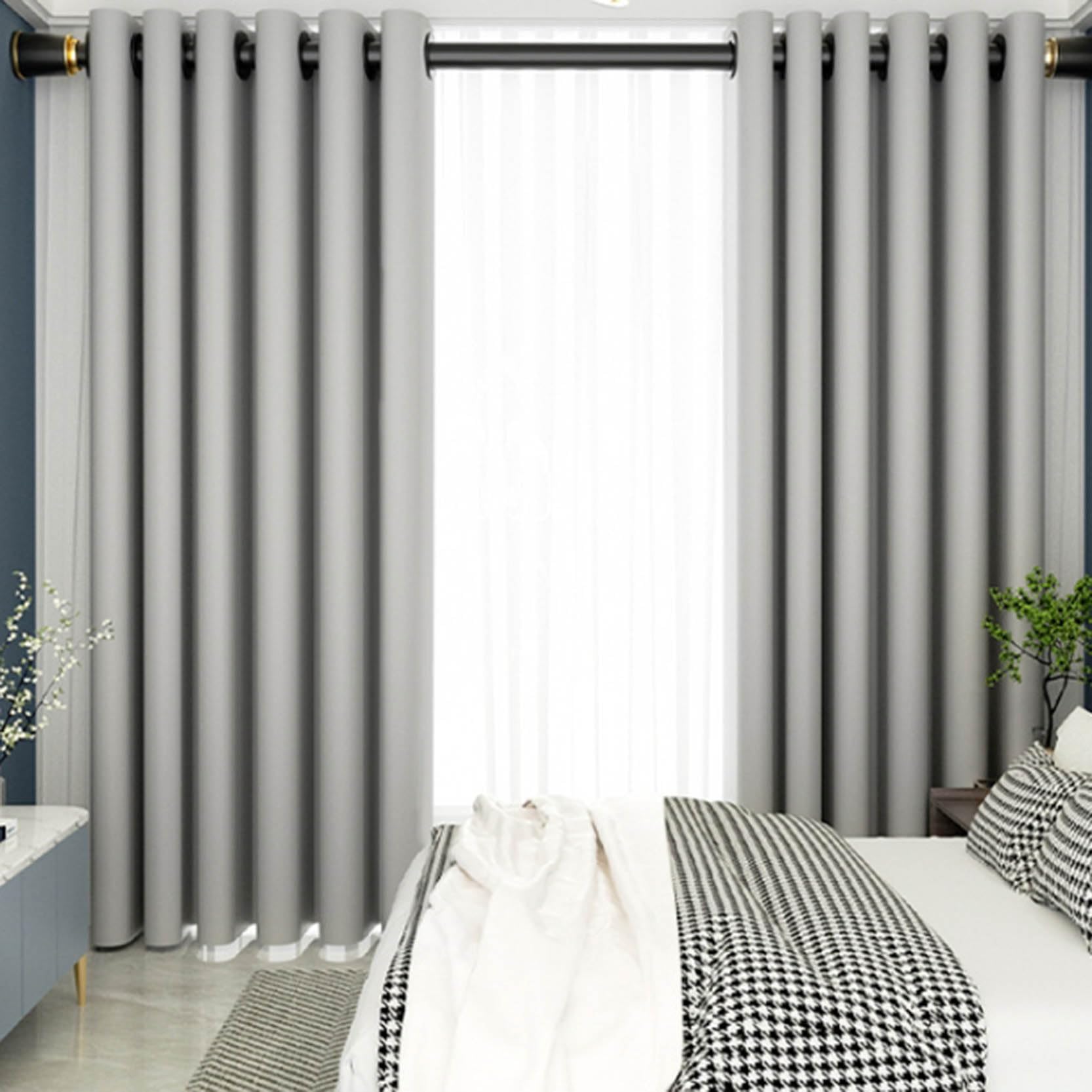 Gardinenstange Ohne Lochung für Balkon, Verstellbare Duschvorhangstange, Ausziehbare Federgardinenstange, Kleiderbügelstange, Wäschestange, Kleiderspannstange(Size:110-190cm,Color:schwarz)