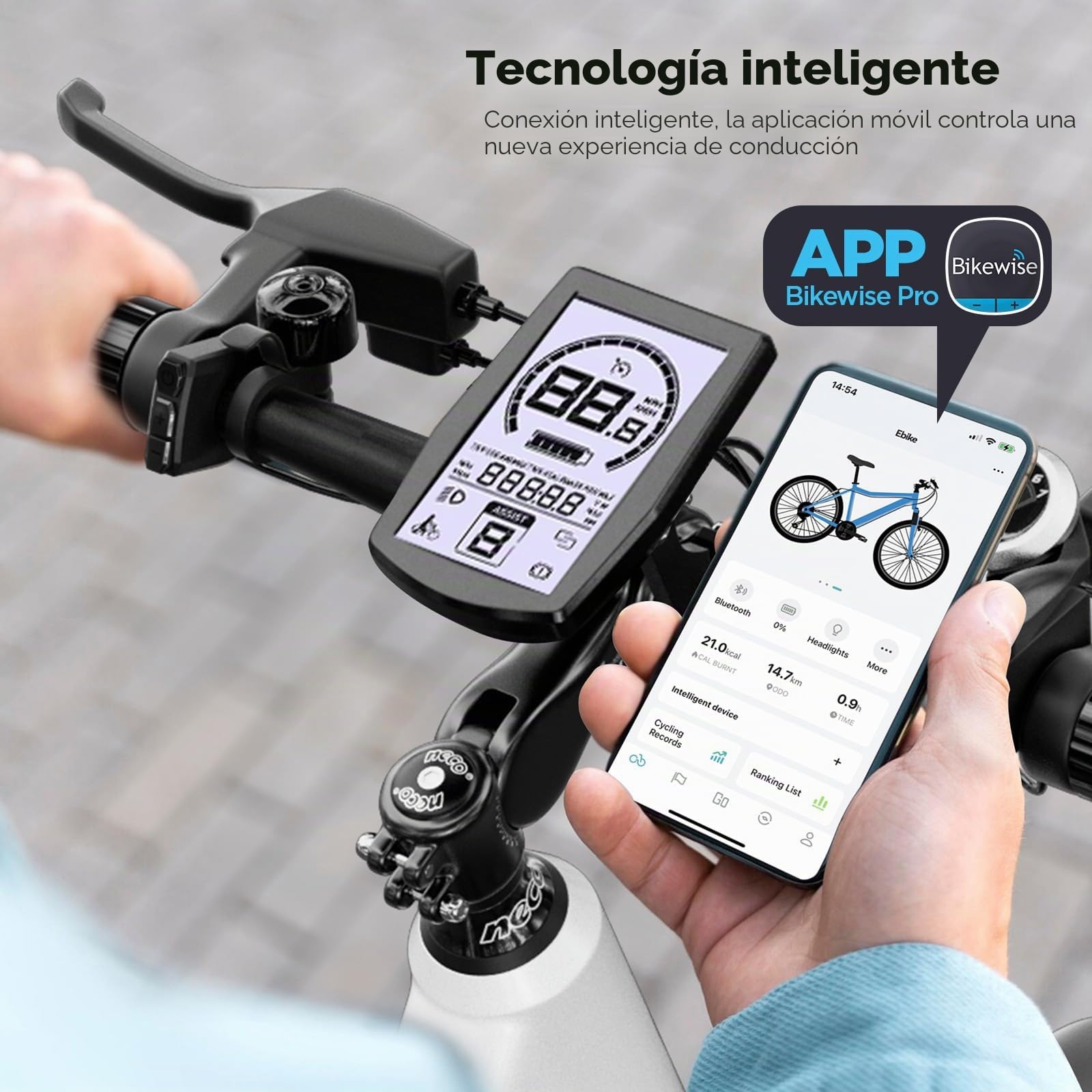 26 Pulgadas Bicicleta Eléctrica con Batería de Iones de Litio de 36 V 12,5 Ah, Alcance de hasta 100 km en Modo Híbrido,Motor de 250 W, Conforme a la EU,con aplicación