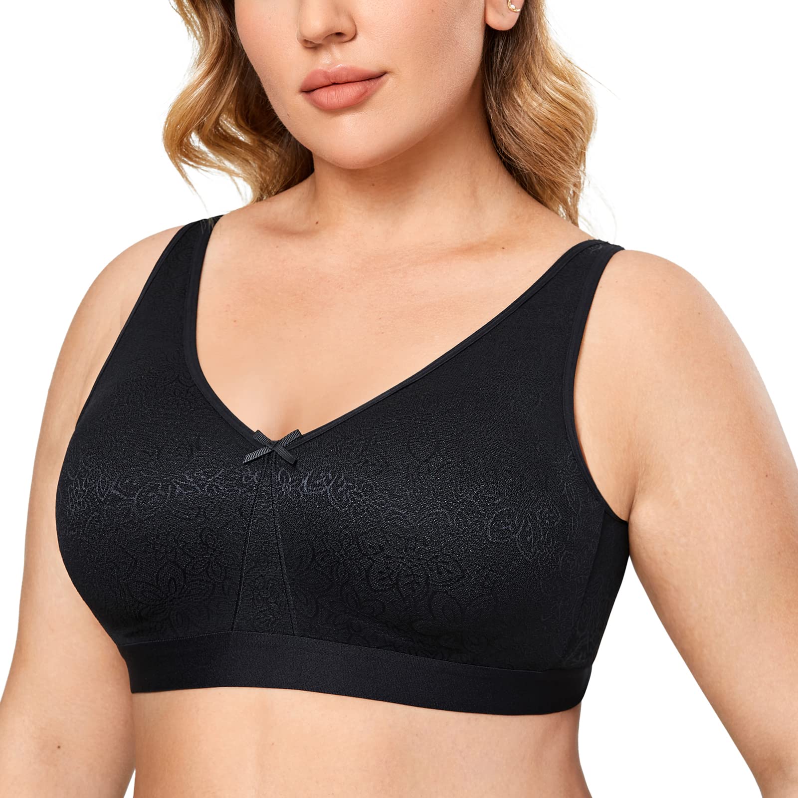 AISILINWomen's Wirefree Bras Plus Size Cotton Sleep Comfortable Full Coverage