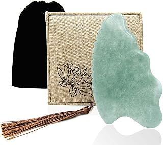 Gua Sha Facial Tools,Jade Gua Sha Massage Tool Comb Edge,Guasha Tool for Face, Gua Sha Stones for Body Muscle Relaxing Acupuncture Therapy