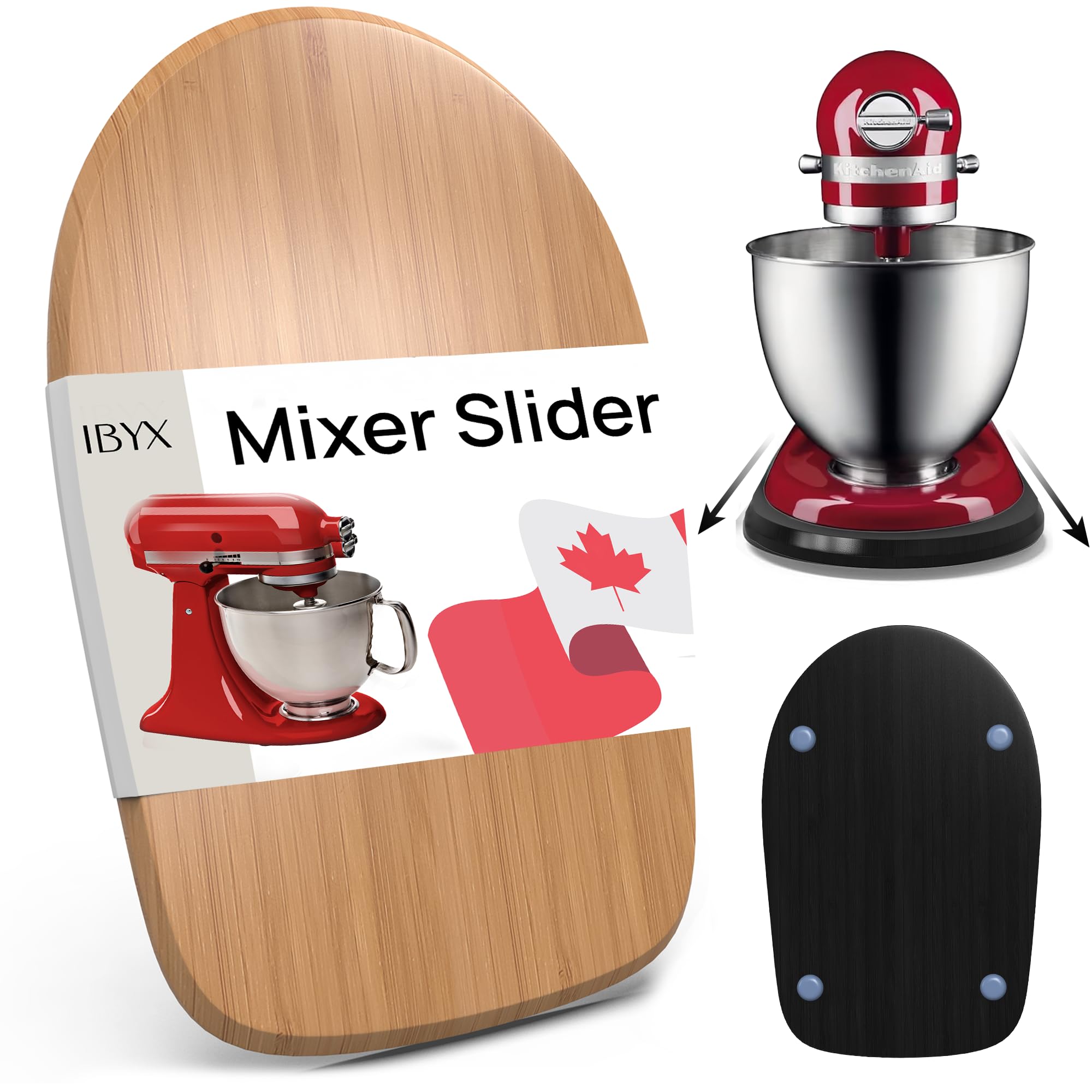 IbyxElegant Sliding Tray - Compatible with 4.5 Qt KitchenAid Stand Mixers and Other Heavy Appliances (Natural)