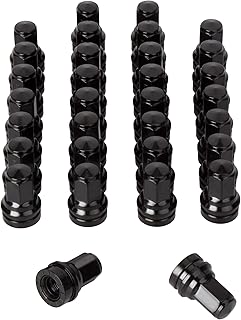 glorider 14x1.5 Lug Nuts Black, 32pcs M14x1.5 Thread OEM Lug Nut HCPZ-1012-B HCPZ-1012-A fit for 2017-2023 Ford F250 F350, Closed End Mag/Flat Seat Lug Nuts