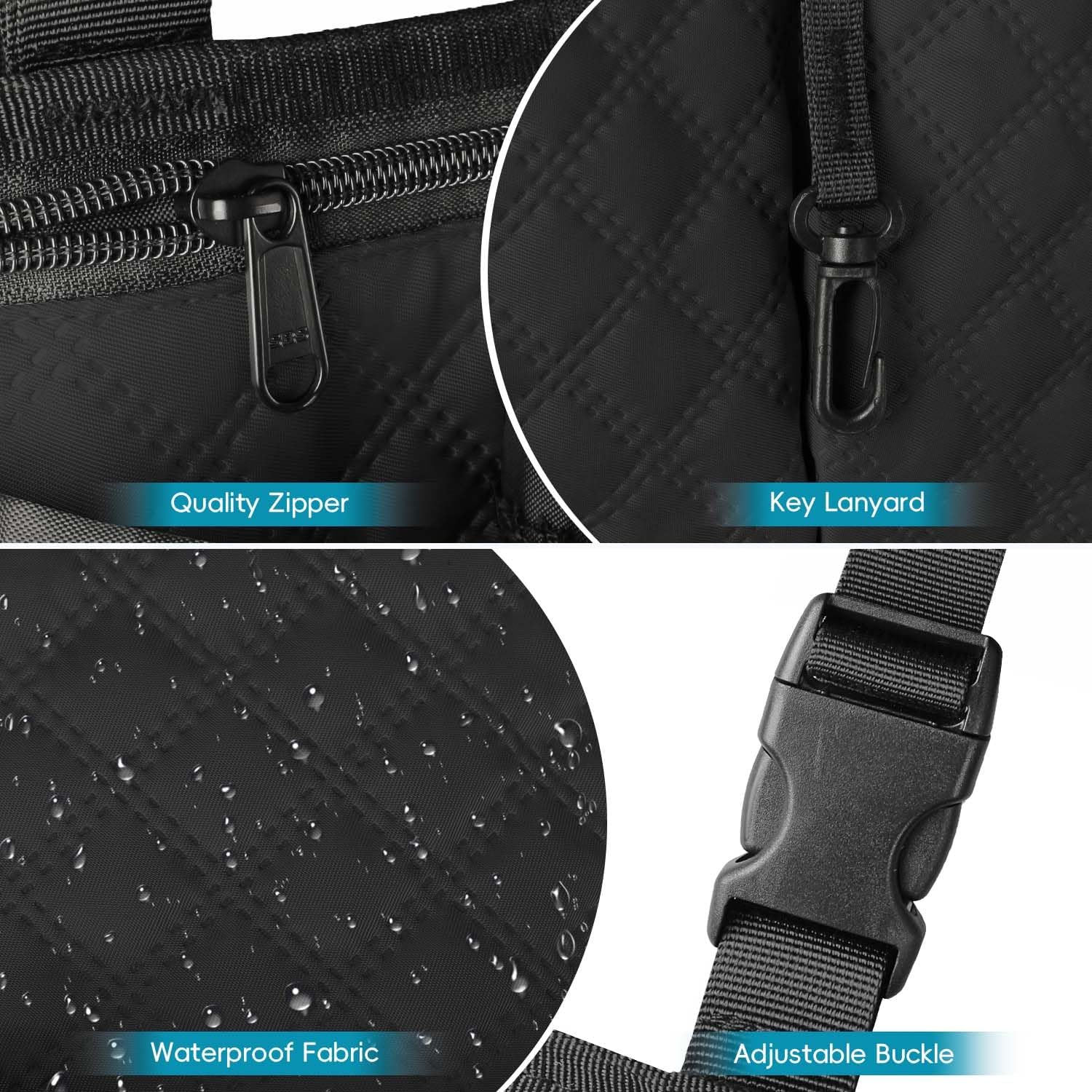 Wheelchair Bag with Cup Holder, Wheelchair Accessories Armrest Side Bag Multi Pockets Pouch for Electric Wheelchairs, Walker, Rollators & Mobility Scooters, Adults, Seniors, Black - Image 5