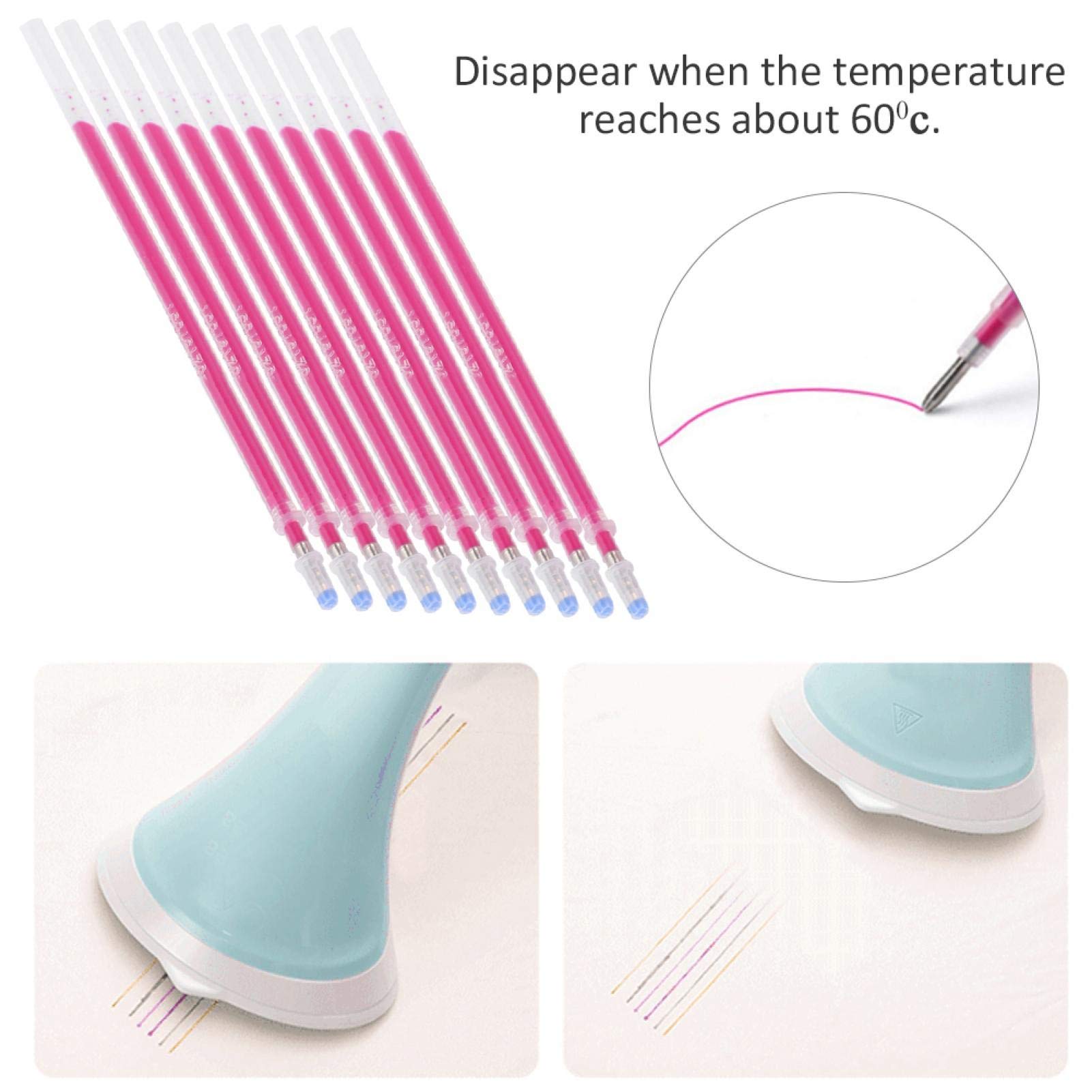 100 Pezzi Penne Cancellabili a Caldo Ricariche in Tessuto Cancellabile a Caldo Pennarello per Cucire Quilting Cucire Sartoria Strumenti