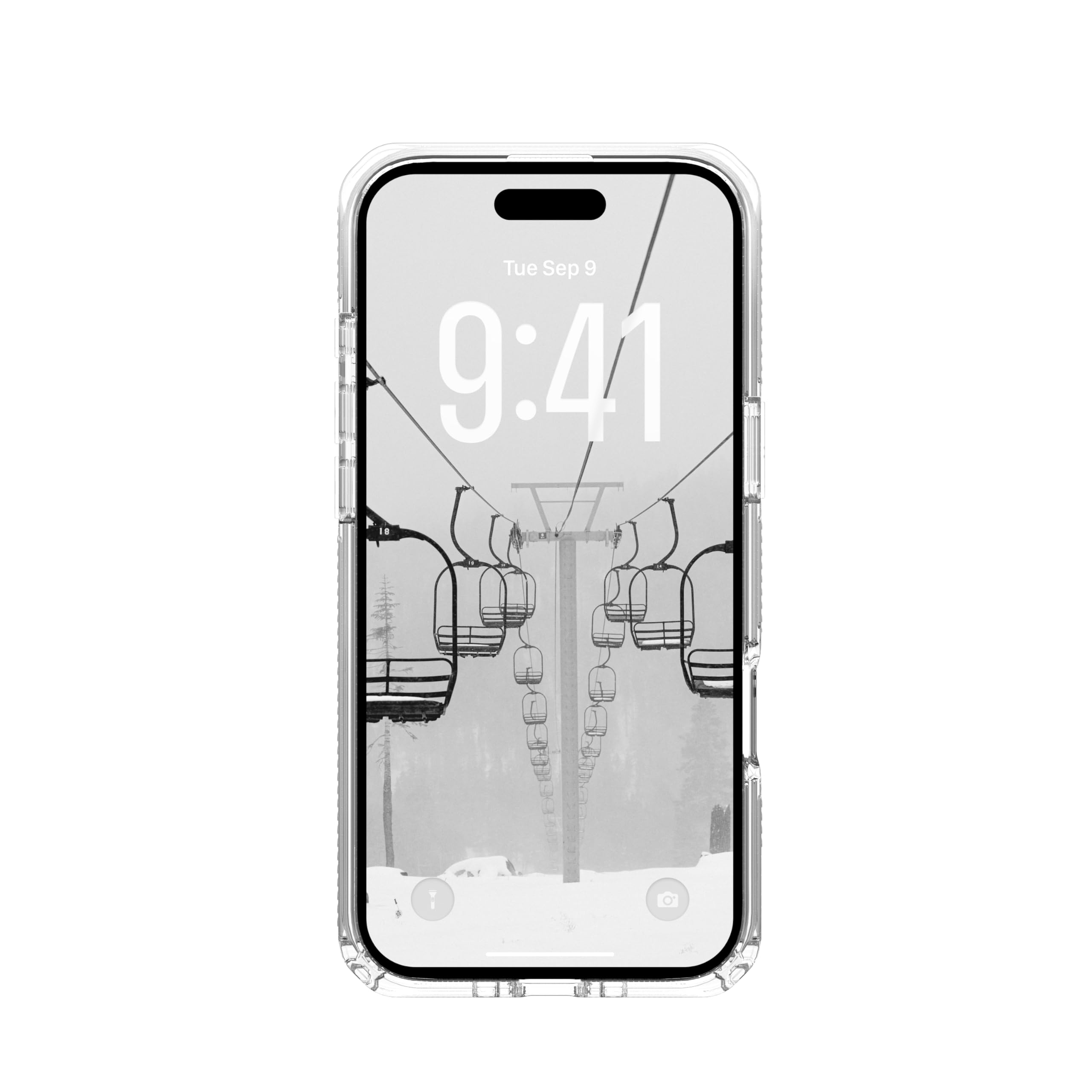 Urban Armor Gear Plyo MS Case Compatible con Apple iPhone Air Funda (Carga inalámbrica/magnética, Air-Soft Esquinas, Borde Elevado) Hielo (Transparente) / Blanco
