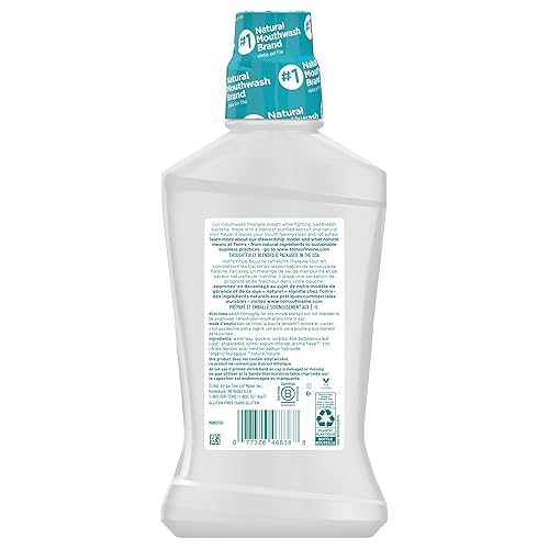 Miniatura 4 de Tom's of Maine Enjuague bucal natural sin alcohol con sal marina, menta refrescante, 16 onzas, paquete de 3