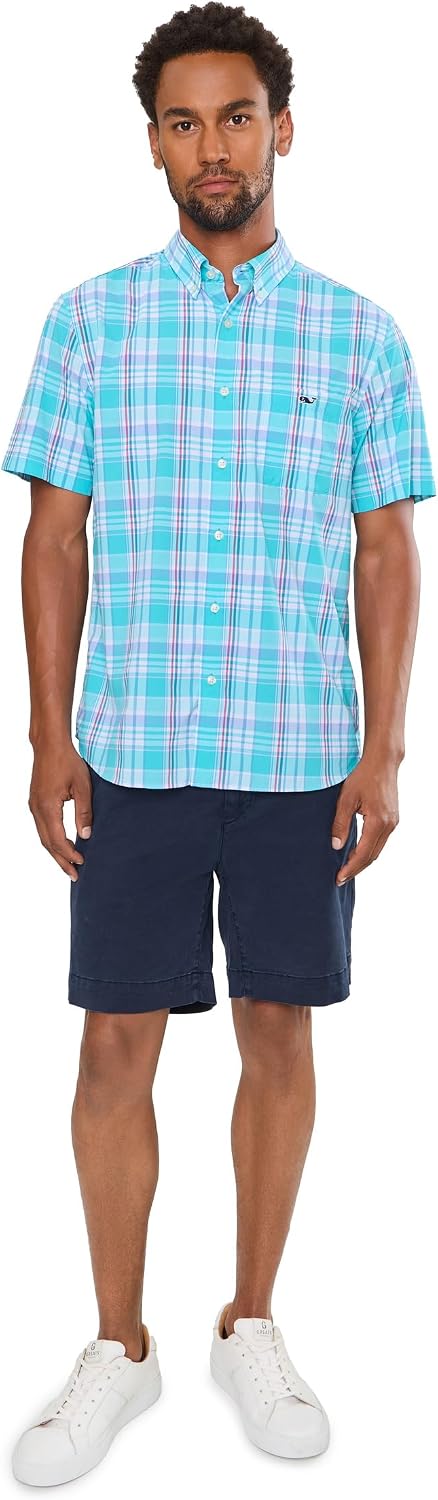 vineyard vines Bimini Plaid Featherweight Performance Short Sleeve Shirt