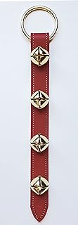 Sleigh Bells - Red Leather Bell Strap w/ Four Brass Plated Bells - Jingle Bells