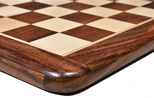 Miniatura 4 de RoyalChessMall-17 - Tablero de ajedrez de madera con incrustaciones, palisandro dorado y madera de arce, cuadrado de 1.772 in