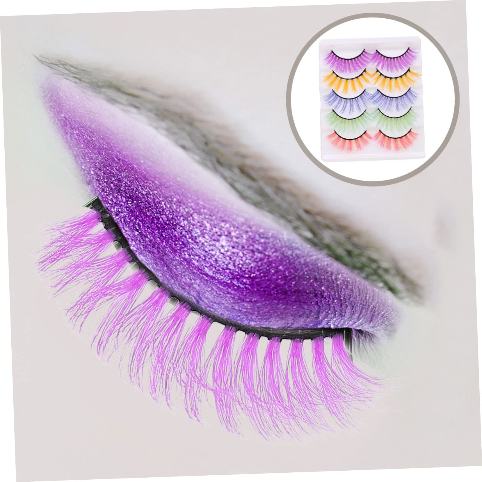FRCOLOR 4 Set Di Ciglia Finte Soffici E Sottili Singole Per Donne Per Trucco Per Feste Di Halloween Fotografia 5 Paia*4