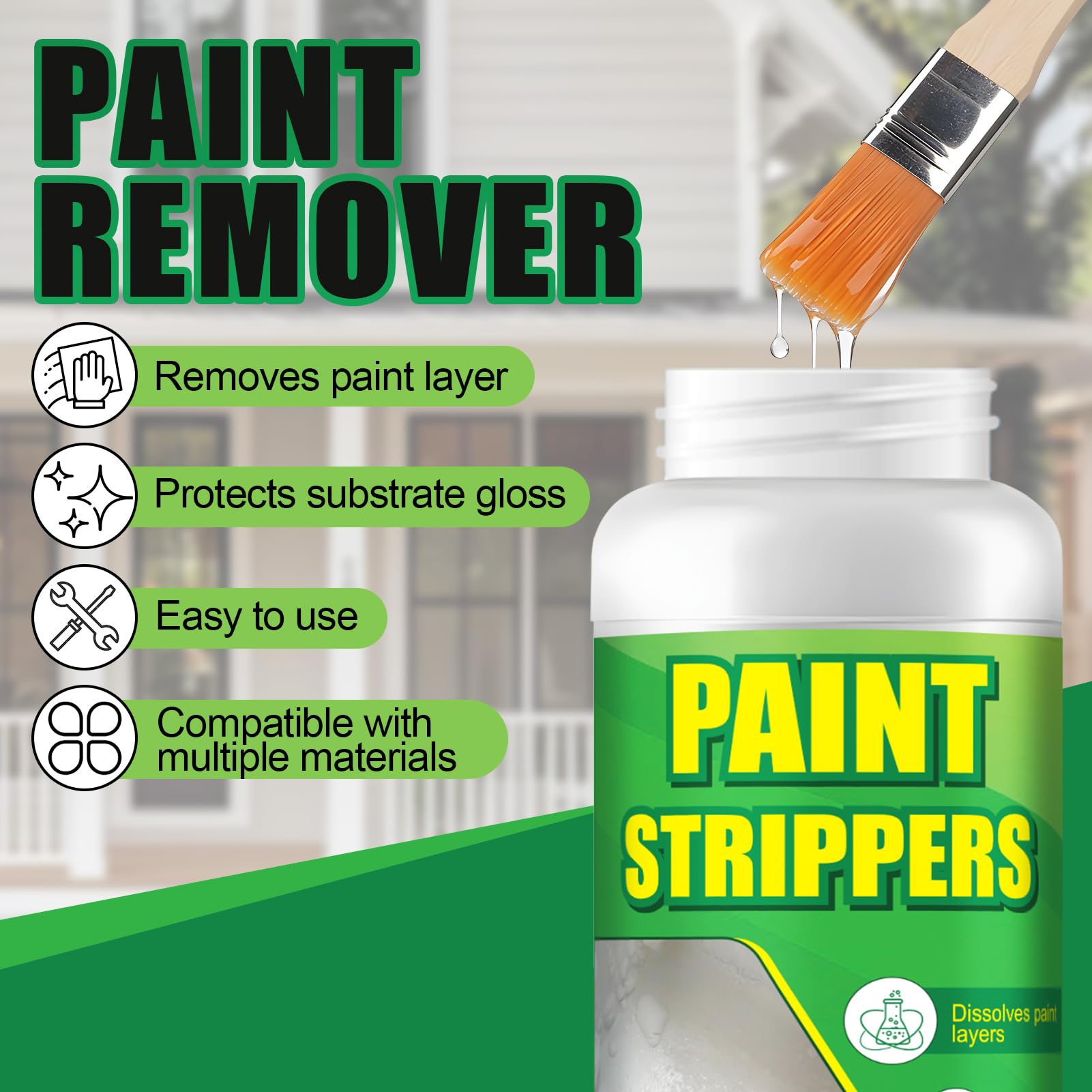 Décapant Peinture 150g Bois & Métal, élimine Revêtements Tenaces