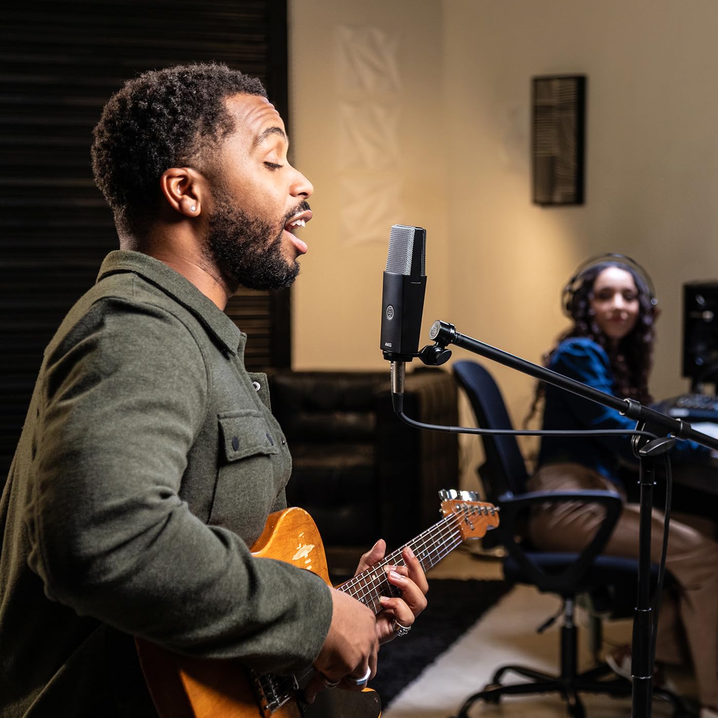 AKG  Professional Large Diaphragm Cardioid Condenser Microphone – XLR Studio Mic for Podcasting, Streaming, Broadcasting & Music Recording, Low Noise, High SPL, Sustainable Design: C104