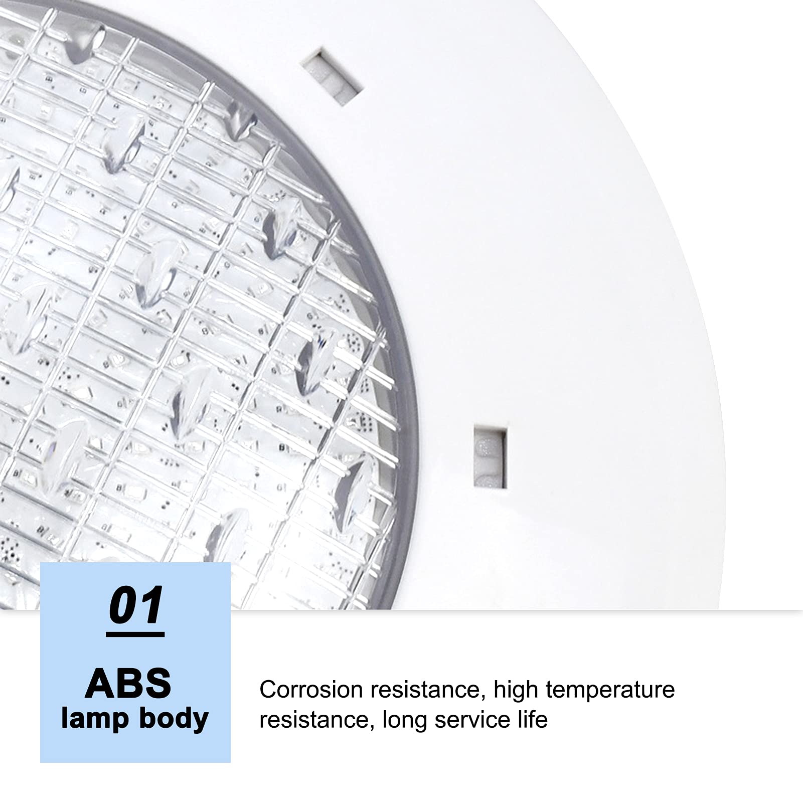 Acouto Lámpara Subacuática para Piscina, Luz Blanca AC12V IP68, Superficie de Espejo para PC SMD2835 LED, Montaje en Pared para Piscinas, Acuarios, Fuentes (18W)